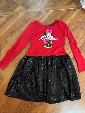 Disney Red Minnie Mouse Sequin Skirt Costume Dress